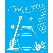 Stencil Opa 20 x 25 cm - Abelhas E Pote De Mel - 3432 Stencil Opa 20 x 25 cm - Abelhas E Pote De Mel - 3432