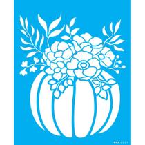 Stencil Opa 20 x 25 cm - Abobora Com Flores - 3539