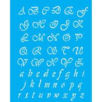 Stencil Opa 20 x 25 cm - Alfabeto Manuscrito - 1087