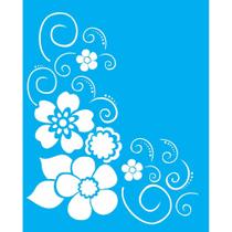 Stencil Opa 20 x 25 cm - Cantoneira Flor - 1159