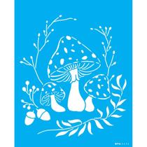 Stencil Opa 20 x 25 cm - Cogumelos - 3436