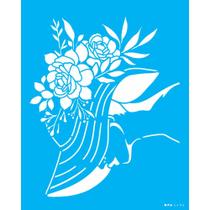 Stencil Opa 20 x 25 cm - Dama com Chapéu - 3496