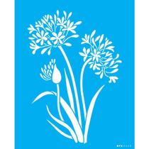 Stencil Opa 20 x 25 cm - Flor Agapanthus - 3440