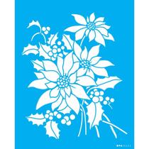 Stencil Opa 20 x 25 cm - Flor Bico de Papagaio II - 3454 Stencil Opa 20 x 25 cm - Flor Bico de Papagaio II - 3454