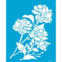 Stencil Opa 20 X 25 Cm - Flor Cravos - 3209
