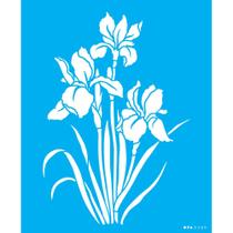 Stencil Opa 20 x 25 cm - Flor Íris - 3389 Stencil Opa 20 x 25 cm - Flor Íris - 3389