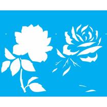 Stencil Opa 20 x 25 cm - Flor Rosa - 1881 Stencil Opa 20 x 25 cm - Flor Rosa - 1881