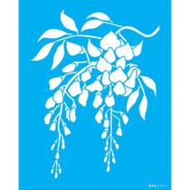 Stencil Opa 20 x 25 cm - Flores Glicinias - 3361