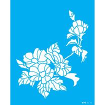 Stencil Opa 20 x 25 cm - Flores Papoulas - 3474