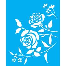 Stencil Opa 20 X 25 cm - Flores Roseira - 1408 Stencil Opa 20 X 25 cm - Flores Roseira - 1408