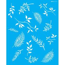 Stencil Opa 20 x 25 cm - Folhas III - 2995