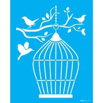 Stencil Opa 20 X 25 cm - Gaiola II - 3271 Stencil Opa 20 X 25 cm - Gaiola II - 3271