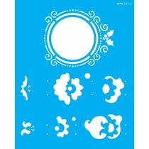 Stencil Opa 20 x 25 cm - Moldura Papai Noel - 3012