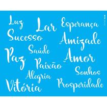 Stencil Opa 20 x 25 cm - Palavras Lettering II - 3040