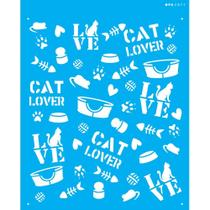 Stencil Opa 20 x 25 cm - Pet Estamparia Gatos II - 2871