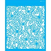 Stencil Opa 20 x 25 cm - Renda Borboletas - 2872