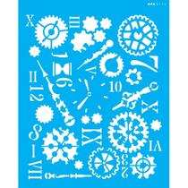 Stencil Opa 20 x 25 cm - Steampunk Art Engrenagens - 3115