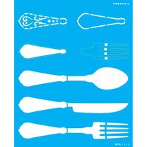 Stencil Opa 20 X 25 Cm - Talheres Decorados - 3236 Stencil Opa 20 X 25 Cm - Talheres Decorados - 3236