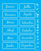 Stencil OPA 3366 - 20x25 cm - PALAVRAS MESES