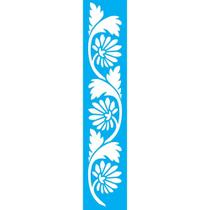 Stencil Opa 6 X 30 cm - Folhas e Flor Leque - 2614 Stencil Opa 6 X 30 cm - Folhas e Flor Leque - 2614
