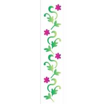 Stencil Opa 6 X 30 cm - Folhas e Flores - 1126