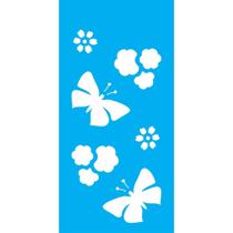 Stencil Opa 7 X 15 cm - Borboleta e Flores - 1948