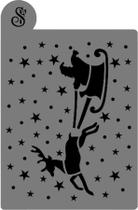 Stencil para Bolo (Mod.33) Trenó Papai Noel - 16,5 cm x 25 cm - 1 unidade - Sonho Fino - Rizzo