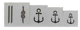 Stencil para Decoração Âncora Corda 5 pçs - GMEZN955