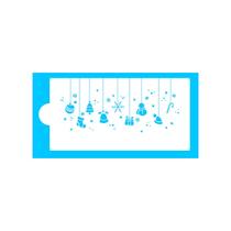 Stencil pendentes de natal 34,5x16,5cm - blue star