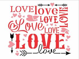 Stencil Pintura Amor - Estamparia Love 3257 15x20 Opa Stencil Pintura Amor - Estamparia Love 3257 15x20 Opa