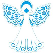 Stencil Pintura Arte Natal Anjo 14x14cm Stan-017 Litoarte