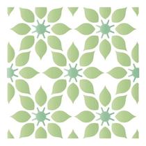 Stencil Pintura Azulejo Estampa Flores 10x10cm Stx-371 Litoarte Stencil Pintura Azulejo Estampa Flores 10x10cm Stx-371 Litoarte