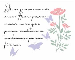 Stencil Pintura Carta Antiga Borboleta Ii 3315 20x25 Opa