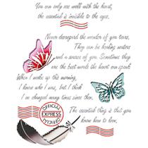 Stencil Pintura Carta com Borboleta Str-259 20x25 Litoarte