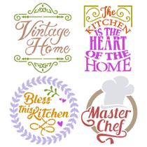 Stencil Pintura Coleção Rose Kit Cozinha Selos Stxx-249 20x20cm Litoarte