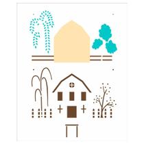 Stencil Pintura Country Casa Ii 2961 20x25 Opa