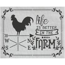 Stencil Pintura Country Life Is Better Str-191 20x25cm Litoarte