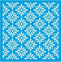 Stencil Pintura Estampa De Ornamentos Florais Stxx-162 20x20cm Litoarte