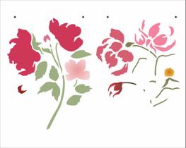 Stencil Pintura Flor Aquarelada 3034 20x25 Opa Stencil Pintura Flor Aquarelada 3034 20x25 Opa