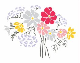Stencil Pintura Flor de Cosmos 3319 20x25 Opa