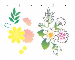 Stencil Pintura Flor Estilizada I 3359 20x25 Opa