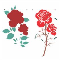 Stencil Pintura Flor Rosas Iii 3057 30,5x30,5 Opa