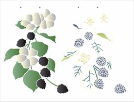 Stencil Pintura Flores e Amoras 3184 32x42 Opa Stencil Pintura Flores e Amoras 3184 32x42 Opa