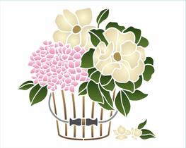 Stencil Pintura Flores no Balde 3472 20x25 Opa Stencil Pintura Flores no Balde 3472 20x25 Opa