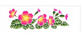 Stencil Pintura Flores Primulas 10x30 3462 Opa