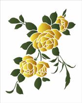 Stencil Pintura Flores Rosas Ii 3392 20x25 Opa