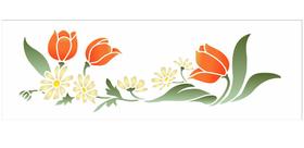 Stencil Pintura Flores Tulipas Iii 10x30 3464 Opa