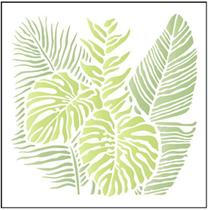 Stencil Pintura Folhas Tropicais Stxx-183 20x20cm Litoarte