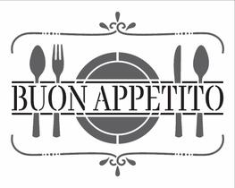 Stencil Pintura Frase Buon Appetito 3211 20x25 Opa Stencil Pintura Frase Buon Appetito 3211 20x25 Opa