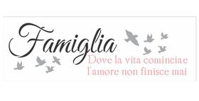 Stencil Pintura Frase Famiglia 10x30 3194 Opa